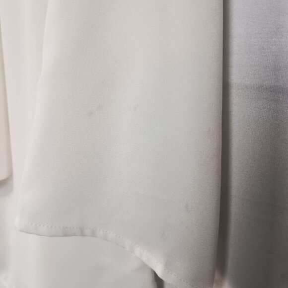 Tahari Arthur S Levine Ivory Front Drape Blouse Petite M NWT Career Office Top - Picture 5 of 8